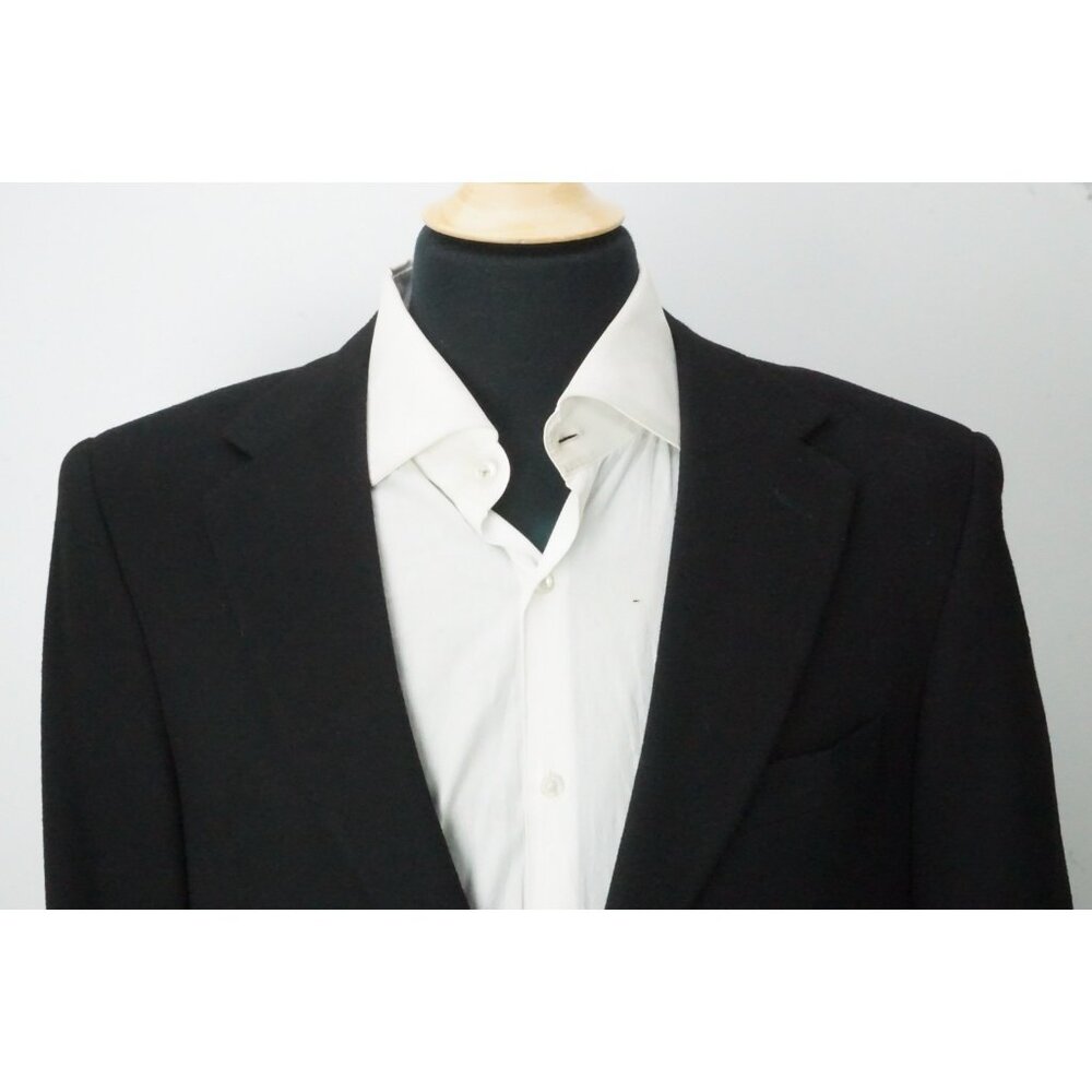 Trussini Solid Black Loro Piana Doeskin Wool Sport Coat Jacket Sz 40R - Picture 2 of 9
